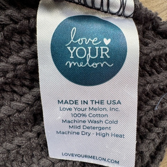 LOVE YOUR MELON Beanie Hat Cuffed Style Cotton Black with White Men’s Women’s - Picture 11 of 11